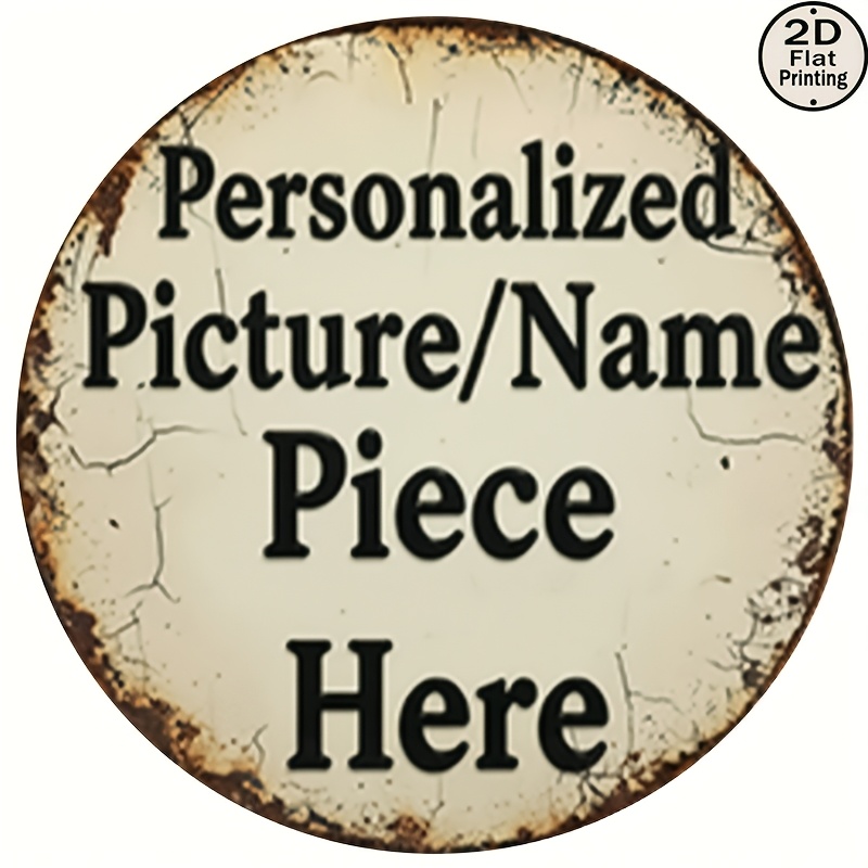 Vintage Collectible Plates - Placa de Metal Redonda Retrô Personalizada