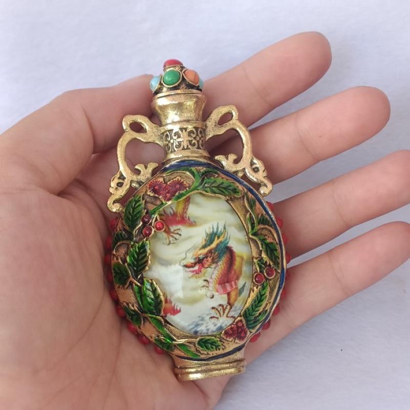 Vintage Collectible Bottles - Frasco de Snuff Dragão que Brilha