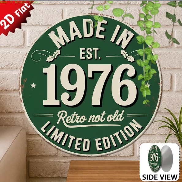 Vintage Collectible Plates - Placa de Metal Redonda Plana 2D